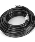 Total Game Changer 7.5 Meter PVC Air Hose Kit With Lightning Fast Quick Connect Fittings For Pneumatic Tools And Air Compressor Units Legit High Quality Built Solid For Tough Auto Repair Home Maintenance And DIY Projects Anywhere, coiled black hose