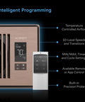 Bronze AIRTAP T4 Register Booster Fan For 4x12 Vents With Thermostat Control, remote and app, intelligent programming display