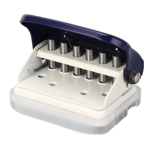 6 Hole Punch For Loose Leaf Paper A4 A5 B5 Size Handheld Metal Circle Puncher With Five Sheet Capacity Everyday Desk Tool