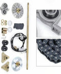 Rear Axle Kit With Live Hub Brake Assembly and Caliper Sprocket T8F Chain 58T for Mini Bike ATV or Go Kart Heavy Duty Iron Construction 160mm Disc 61in Brake Line