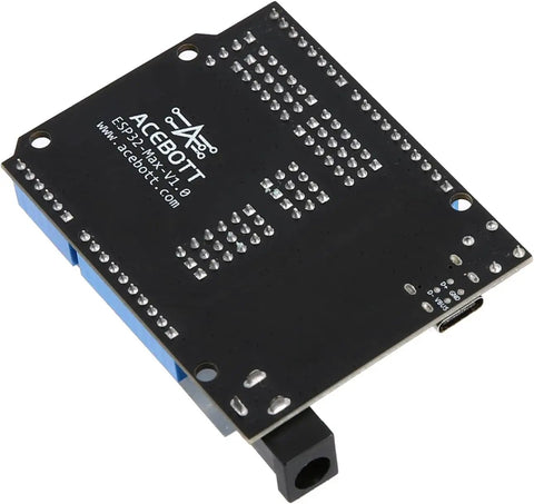 ESP32 Max Development Board USB C WiFi Bluetooth MicroPython Arduino Compatible IoT Smart Home Robotics Coding Kit For Teens And Makers Hands On Mini PC Game Console Module, black PCB bottom view