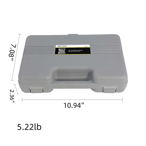 Air Conditioning Clutch Holding Tool Set The Go To A C Clutch Remove And Install Kit For GM Chevy Chrysler Subaru Volvo Fits 510 508 507 709 32C 25C 17C Not For F150 With F10 Compressor gray plastic case front view