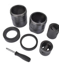 Leaf Spring Pin Bushing Service Kit Built Tough For Heavy Duty Trucks With Damage Free Press Style Installation Safe Removal And Replacement Of Leaf Springs And Suspension Bushings Replaces 15030, black steel tools