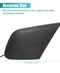 Side view of Pair Front Left And Right Bumper Tow Hook Covers For Lexus CT200h 2014 2015 2016 2017 Replacement Tow Eye Cap OE 5212776904 5212876904 Direct Fit OE Style Easy Install showing accurate size measurements and black finish.