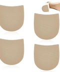 Two Pairs Heel Repair Rubber Pads for Shoes and Boots, four beige non-slip replacement soles shown, 0.14 inch thick durable rubber, easy install.