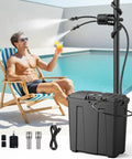 Portable Outdoor Misting System With 9L Water Bucket, Built-In 10000mAh Battery And PCS Pump cooling by poolside
