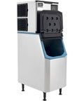Heavy Duty Commercial Ice Maker With 230 Lb Storage Bin And Air Cooled Design, Produces 420 Lbs Of Smooth Ice Daily, Built Ridiculously Tough In 304 Stainless Steel For Bars And Kitchens, Total No Sweat Self Cleaning - Front view with storage bin.