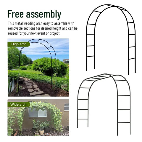 Green 7.9 Ft Metal Garden Arbor Arch For Climbing Plants, Outdoor Wedding And Party Decor, 240 Cm Tall in garden setting