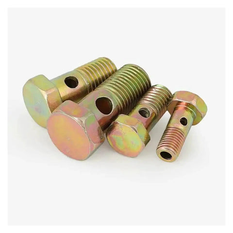 Hex Hollow Screws For Hydraulic Pressure And Oil Passage Applications With Single Or Double Hole Heavy Duty Options