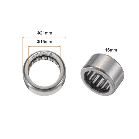 HK1512 Five Pack One Way Needle Roller Bearing Set 15x21x12mm Temperature Resistant Steel Clutch Bearings For Machinery