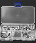 Heavy Duty Bare Non Insulated Butt Connectors Kit 150 Piece All Sizes From Tiny 22 Awg To Massive 10 Awg For Car Truck Marine And Home Projects With Nifty Storage Box For Easy Tackle Your Jobs Like A Boss, open case