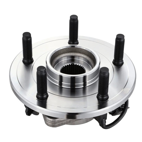 Factory Style Front Wheel Bearing Hub Assembly With ABS Sensor Plug For Dodge Ram 1500 4x4 2002-2005 Replacement On Driver Or Passenger Side Bare Steel