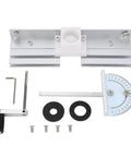 Rock Solid Aluminum Router Table Base With A Snug 51mm Manual Lift And Rust Proof Steel Supports Sized For 64 To 66mm Trimmers, includes accessories.