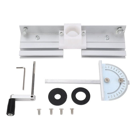 Rock Solid Aluminum Router Table Base With A Snug 51mm Manual Lift And Rust Proof Steel Supports Sized For 64 To 66mm Trimmers, includes accessories.
