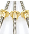 Premium T20 Trapezoidal Lead Screw Kit With Corrosion Resistant Brass Nut For Slick Linear Motion On CNC Routers And 3D Printers. Heavy duty screws with brass nuts.