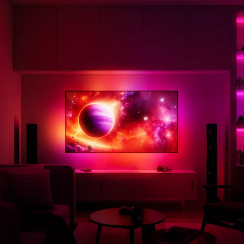 Ambient TV Backlighting Sync Box With HDMI Two Point Zero For 56 Inch To 65 Inch TVs Creates Immersive Color And Audio Sync