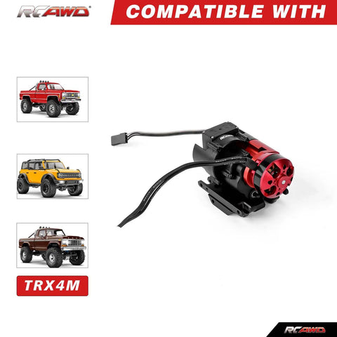 Beefed Up 2 Speed Brushless Gearbox Kit For 1/18 Traxxas TRX4M Upgrades with 3500KV Motor and 30A ESC, CNC Aluminum Housing