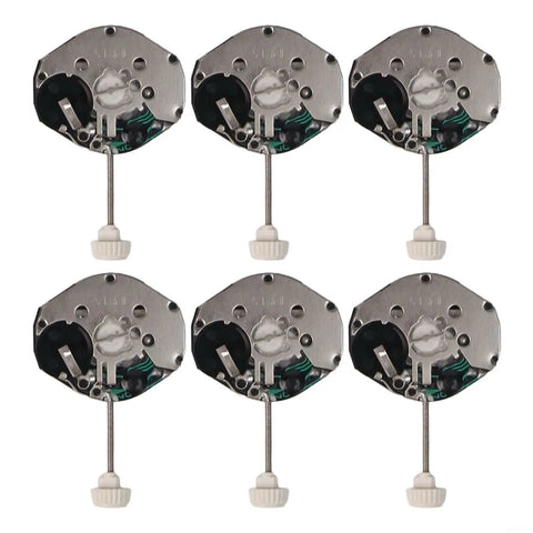 Six Pack Quartz Watch Movement Repair Kit With Metal Clock Mechanism Parts For DIY Watchmaking And Replacement Easy Installation And Stable Performance 3.94 Inch Silver Tone