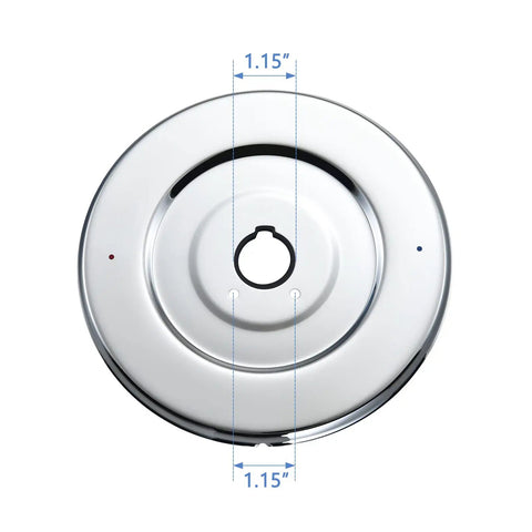 Escutcheon Replacement For Moen 16090 One-Handle Tub And Shower Faucets Chrome Finish with dimensions shown