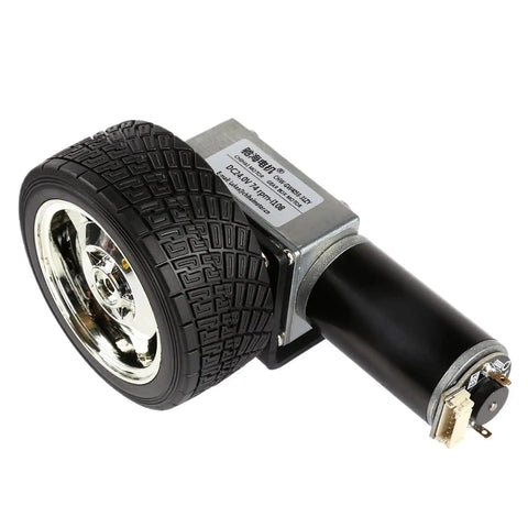 Rock Solid Metal Mecanum Wheel Kit With 12V Encoder Motor For DIY Robots And RC Cars STEAM Toys, 40:1 Gear Ratio, Side View
