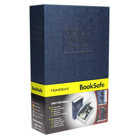 Discreet Diversion Safe Book Box With Key In Blue Dictionary Lookalike Hidden Storage For Money Jewelry Valuables Portable