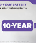 Smoke And Carbon Monoxide Detector With 10 Year Battery Power And Hardwired Interconnected Units 2 In 1 Fire Alarm With Voice Alerts banner showing 10-year battery warranty.