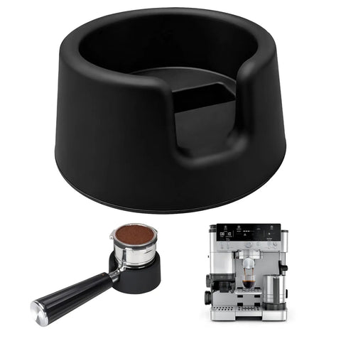 Portafilter Holder With Tamper Base For Luxe Cafe Pro ES601 ES701 Espresso Machines, black silicone anti wobble base