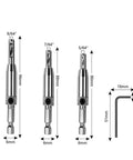 3 Piece HSS Self Centering Hinge Drill Bit Set For Woodworking Doors And Cabinets, Centering Mill Tool with different sizes