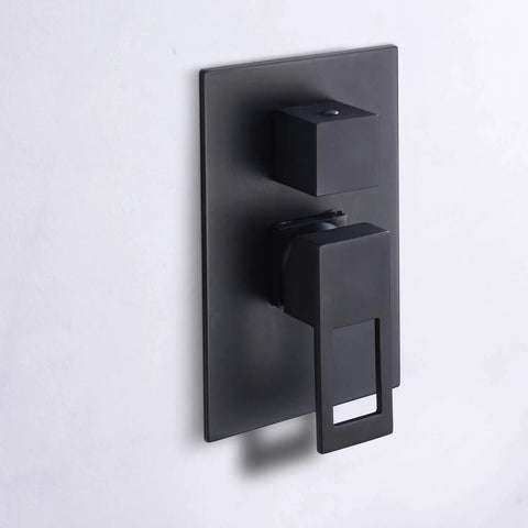 Matte Black Rainfall Shower System With 8 Inch Shower Head Silicone Nozzles For Easy Calcium Build Up Clean Hard Water Friendly Valve