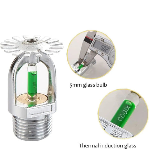 Rock Solid Five Pack Pendent Fire Sprinkler Heads Quick Response One Ninety Nine F Outlet Nickel Plated Copper with 5mm glass bulb.