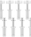 8 Piece Spring Loaded BiFold Door Hardware Kit With Top Roller Guides And Pivot Wheels For BiFold Closet Doors Folding Pocket Accordion Barn Door Repair Set All In One With All Necessary Parts For Quick Fixes displayed against a white background.