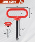 Two Pack Half Inch By Three Inch Trailer Hitch Pin With Clip And Rubber Coated Handle Beefy Heavy Duty 1500 Pound Capacity Solid Steel Lawn Mower Tractor Truck Tow Pin For Mowers ATVs And Cargo