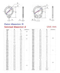 Heavy Duty C Type Shaft Retaining Rings For 6-40mm Applications Fits Cars And Lawnmowers With Secure Grip Easy Install Snap Rings dimensions and specifications table