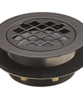 Oil Rubbed Bronze Shower Drain With Grid Strainer Round 2 Inch Shower Receptor Drain Plug And Play Easy Install on Metal or Plastic Pipe Durable Bathroom Fixture for Quick Cleanup And Simple Remodels
