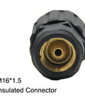 M16*1.5 insulated connector with a black textured exterior for secure grip and durability.