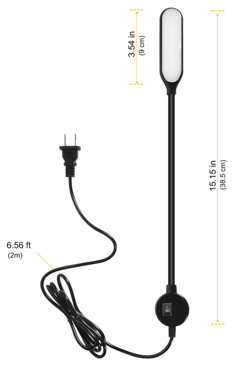 Amazon sewing machine LED work lamp with flexible gooseneck and magnetic base, black