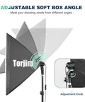 Two Pack 27 By 27 Inch Softbox Lighting Kit With 85W LED Bulbs And Remote, Adjustable 3000K To 7500K Color Temperature, light angle adjustment