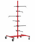 Auto Panel Tree Paint Stand Holder With Adjustable Center Post And Six Height Adjustable Hook Levers on wheels