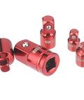 Sick Heavy Duty Impact Socket Adapter Set Crv Steel Converter Kit With 5 Pieces For Automotive Garage Drive Wrench Conversion Tool Red, five red adapters