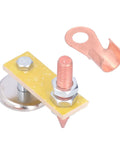 Heavy Duty Magnetic Welding Ground Clamp With Super Strong Copper Tail And Powerful Magnet Head, featuring yellow insulation and silver base.