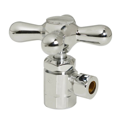 Victorian Pedestal Lavatory Kit With Cross Handles In Polished Nickel angle stop with a classic cross handle design