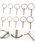 10 Piece Spring Loaded Lynch Pin Set for Zero Turn Mowers and Tractors, must have trailer hitch lock pins, zinc plated steel