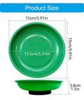 3 Pack Compact ABS Trays For Holding Metal Parts Office Supplies Electronics And Tools With Safe Rounded Edges 6 Inch Round Handy Go To Organizer For Home Shop Garage Desk, green 15cm tray size