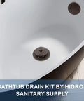 Oil Rubbed Bronze Tub Drain Trim Kit With Lift And Turn Overflow Faceplate in white bathtub