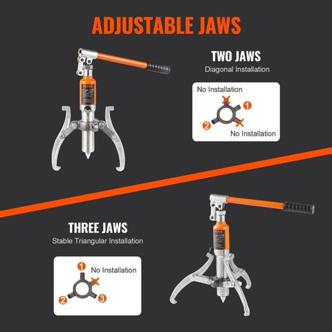 Hydraulic Gear Puller Kit With 5 Ton Capacity And 8 Inch Jaw, 2 Or 3 Jaws, Vertical And Horizontal Pull details