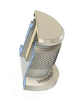 bmotiontech BISS over-pressure relief valve with KF25 flange; side cutaway shows knurled, one-piece body.
