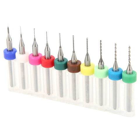 PCB Drill Bit Set For Circuit Boards, Pro Grade Tungsten Steel Micro Twist Bits Kit, 0.1mm To 1.0mm Precision Drill Bits, 10 Pcs