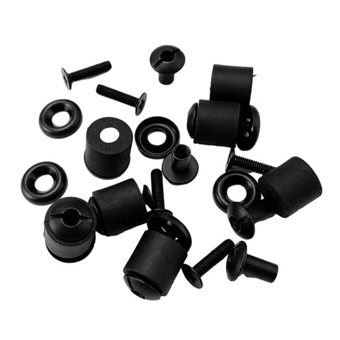 Four Rock Solid Packs Of Black Slotted Posts Cross Head Screws, various sizes, metal fasteners for kydex and leather projects.