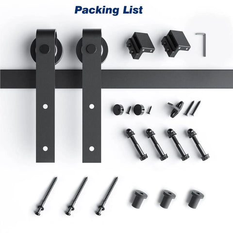 4 Ft Sliding Barn Door Hardware Track Kit With J Pulley Buttery Smooth Quiet Rollers Easy Install For 24 Inch Wide Single Door Aluminum Black Powder Coat Ball Bearing Roller System
