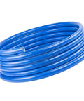 Pro Shop Grade Three Quarter Inch Compressed Air Tubing Kit 25 Foot Leak Proof Piping, 25 ft blue tubing in a coiled form.